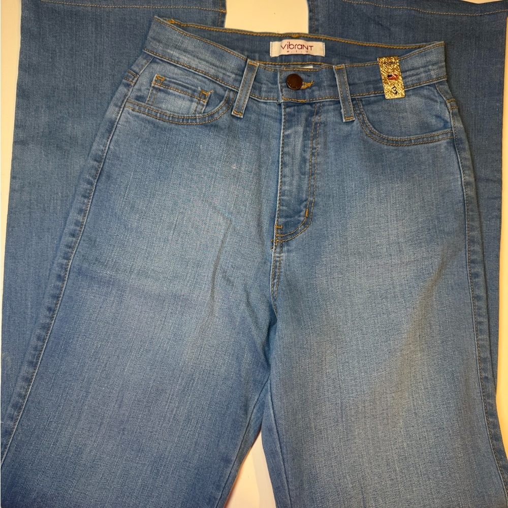 Vibrant Blue Flare & Wide Leg Jeans
